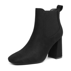 **NEW** NEVER WORN. Chelsea ankle booties, black, 3.46” heel height, slip-on.